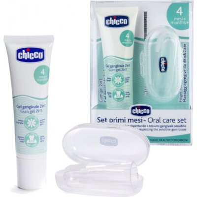 Chicco SET_Sada pro ústní hygienu gel na prořezávání zubů 30 ml + zubní kartáček – Zboží Mobilmania