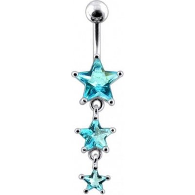 Šperky4U stříbrný piercing do pupíku hvězdy BP01265-Q