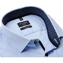 Olymp Super slim košile s vetkaným vzorem vnitřním límcem manžetou a légou světle modrá