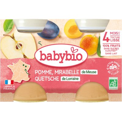 Babybio Mirabelky jablko 2 x 130 g – Zboží Dáma