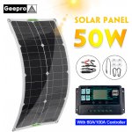 CAMTOA 120W solární panel Flexibilní monokrystalický 90 x 83 cm s 20A regulátorem – Zbozi.Blesk.cz