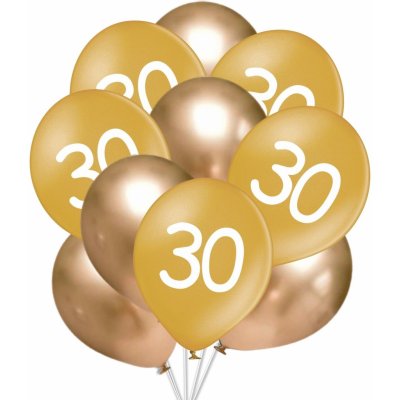 Balonky.cz Balónky 30 narozeniny zlaté 30 cm mix – Zboží Dáma
