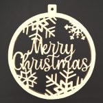 AMADEA Dřevěná ozdoba kolečko Merry Christmas 6 cm český výrobek – Hledejceny.cz