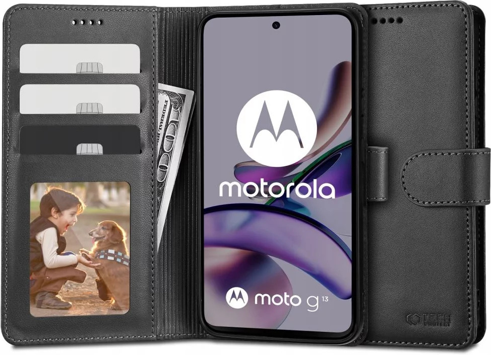 Pouzdro TECH-PROTECT WALLET MOTOROLA MOTO G13 / G23 / G53 5G černé