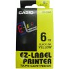 Etiketa Casio černý tisk/žlutý podklad, 8m, 6mm XR-6YW1