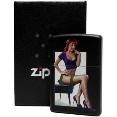 Zippo schw. matt colorRockabilly sitting lady – Hledejceny.cz