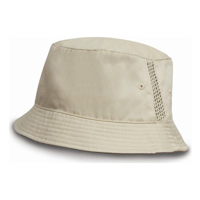 Result Headwear Bavlněný klobouček s větracími očky a síťovanou vsadkou po stranách přírodní
