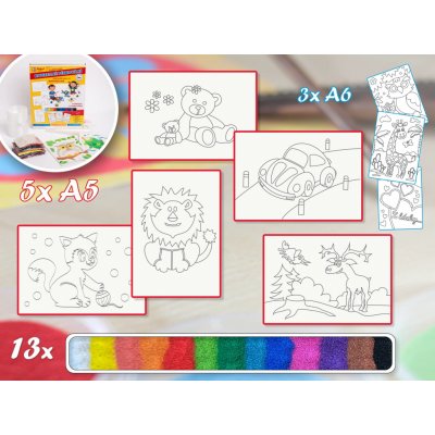 Radost v písku Sada střední MIX 2 Barevné pískování obrázků – Zboží Dáma