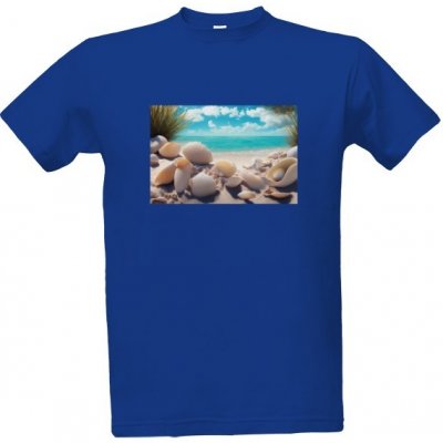 Tričko s potiskem Krása mušlí a moře pánské Královská modrá