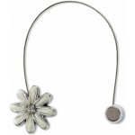 EUROFIRANY SADA 2KS DEKORAČNÍ SPONA NA ZÁVĚS FLOWER S MAGNETEM 5 X 14 CM KRÉMOVÁ – Zboží Mobilmania
