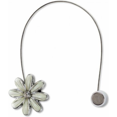 EUROFIRANY SADA 2KS DEKORAČNÍ SPONA NA ZÁVĚS FLOWER S MAGNETEM 5 X 14 CM KRÉMOVÁ – Zboží Mobilmania