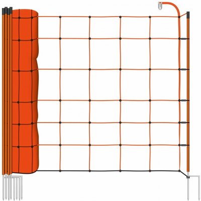Oranžová vodivá síť STANDARD pro elektrický ohradník pro ovce, kozy, výška 90 cm, 50 m, dvojitý hrot – Sleviste.cz