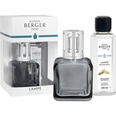 Maison Berger sada katalytická lampa Glacon šedá + náplň Pure White Tea 250 ml – Zboží Mobilmania