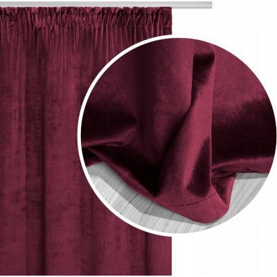Zatemňovací závěs Spod Igły i Nitki sametový červený 140x300 cm – Hledejceny.cz