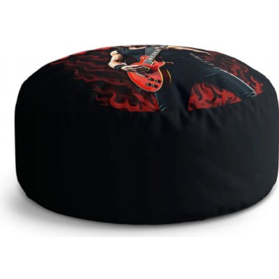 Sablio Taburet Circle ACDC Kytarista: 38x48 cm – Zboží Mobilmania