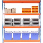 Fistar Regál 1800 x 1800 x 700 mm lak 4 police modro oranžová – HobbyKompas.cz