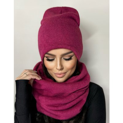 Fashionweek Moderni zimní set čepice a šála pletený tunel FAN01/K40 Borůvková – Hledejceny.cz