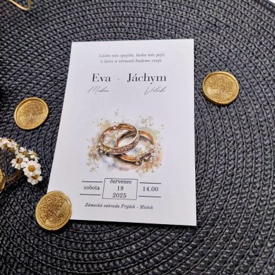 Svatební oznámení Prsteny 2 – Hledejceny.cz