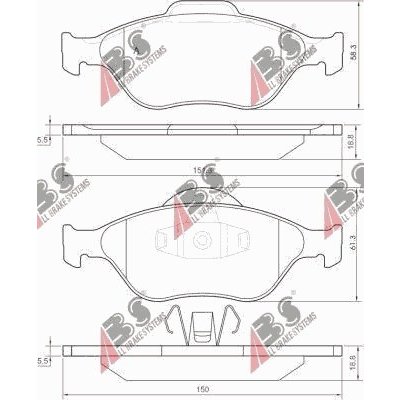 PŘEDNÍ BRZDOVÉ DESTIČKY FORD FIESTA IV 95- FUSION 0 23202.18.0 A.B.S. – Zboží Mobilmania