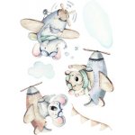 Crearreda 18313 Samolepicí dekorace XL AirplanesZvířátka v letadlech 47 x 67 cm – Hledejceny.cz