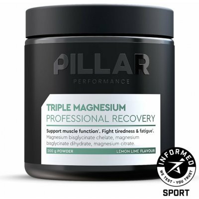 Pillar Performance Triple Magnesium Professional Recovery Powder Lemon Lime 200 g – Hledejceny.cz