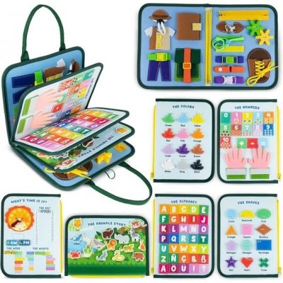 Bonnyco Busy Board Montessori plstěná vzdělávací hračka – Zboží Mobilmania