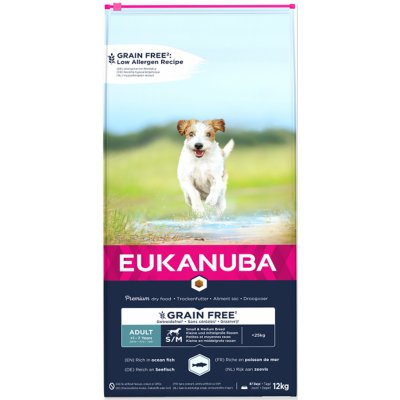 Eukanuba Adult Small & Medium Breed Grain Free Ocean Fish 12 kg