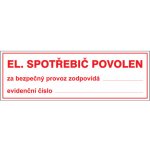 Značka Elektrický spotřebič povolen, samolepicí fólie, 100 × 300 mm – Hledejceny.cz