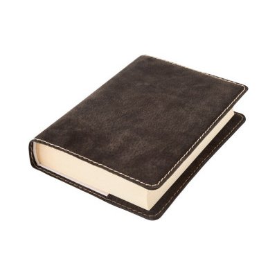 Kožený obal na knihu Klasik Hnědá tmavá semiš XL