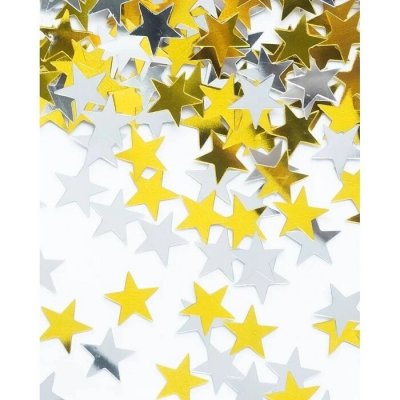 Konfety HVĚZDIČKY zlaté a stříbrné 7g – Sleviste.cz