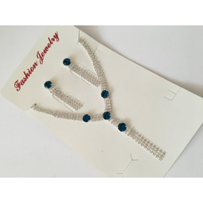 Fashion Jewelry sada štrasová tyrkysová 8-bn430 – Zboží Mobilmania