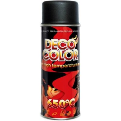 DecoColor barva ve spreji odolná teplotě 650°C 400 ml černá matná – HobbyKompas.cz