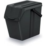 Prosperplast Odpadkový koš SORTIBOX II recyklovaně černý, 25 L, sada 4 ks – Zboží Dáma