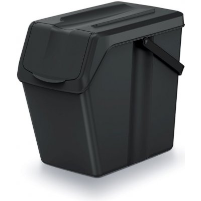 Prosperplast Odpadkový koš SORTIBOX II recyklovaně černý, 25 L, sada 4 ks – Zboží Dáma