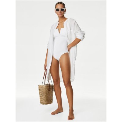 Marks & Spencer Bílá dámská plážová košile – Zboží Mobilmania