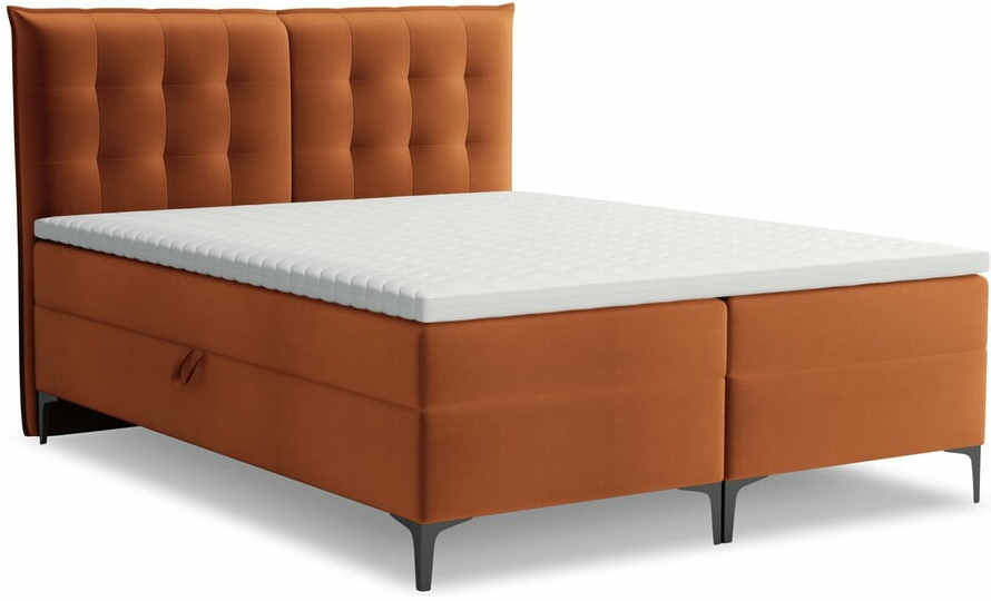 Makamii Mikana boxspring červená / oranžová / hnědá