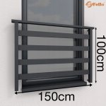 ALU BASIC Francouzská okenní zábradlí 150 cm 7016 – HobbyKompas.cz