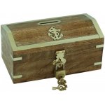 SEA CLUB Dřevěná truhla pokladnička s kotvou 14,5 cm 9547 – Zboží Mobilmania