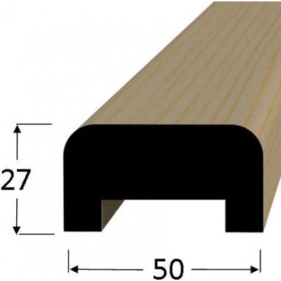 Marušík Dřevěné madlo 27 x 50 x 2500 mm - 5027D borovice 2,5 m – HobbyKompas.cz