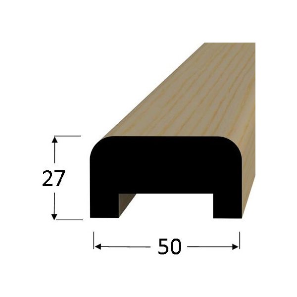 Zábradlí Marušík Dřevěné madlo 27 x 50 x 2500 mm - 5027D borovice 2,5 m