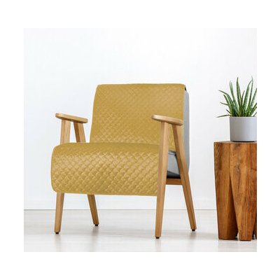 Mybesthome Přehoz na křeslo - sedačku SANDRA mustard/hořčicová 70x160 – Zboží Dáma