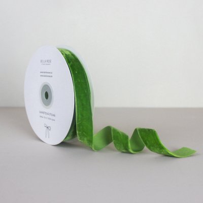 Bella Rose Sametová stuha 2 cm – Olive (10 m), zelená barva, textil – Zboží Dáma