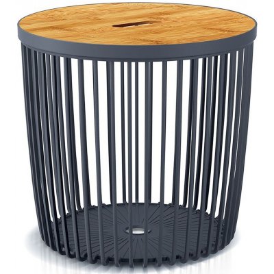 Prosperplast Univerzální koš CLUBO s bambusovým víkem antracit 38,6cm – Zboží Mobilmania
