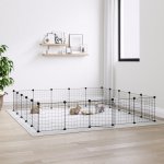zahrada-XL 20panelová ohrádka pro zvířata s dvířky černá 35 x 35 cm ocel – Zboží Mobilmania
