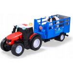 Traktor Dickie Toys Massey Ferguson s přívěsem pro zvířata 26 cm – Hledejceny.cz