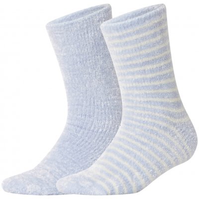 Esmara dámské hebké ponožky 2 páry pruhovaná/modrá – Zboží Dáma