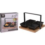 Excellent Servírovací misky s podnosem sada 5 ks akát černá KO-278000520 – Zboží Mobilmania