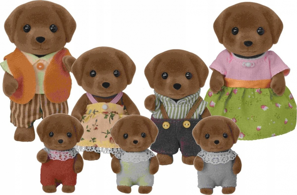 Sylvanian Families Rodina čokoládových labradorů