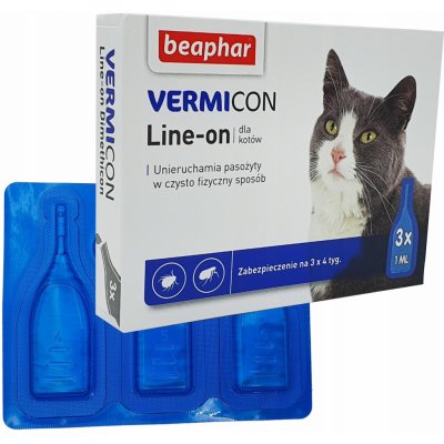 Beaphar Vermicon Line On kočka kapky proti blechám a klíšťatům 3 x 1ml