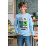 Fashion UK chlapecké tričko MINECRAFT dlouhý rukáv světlé Modrá – Zboží Mobilmania